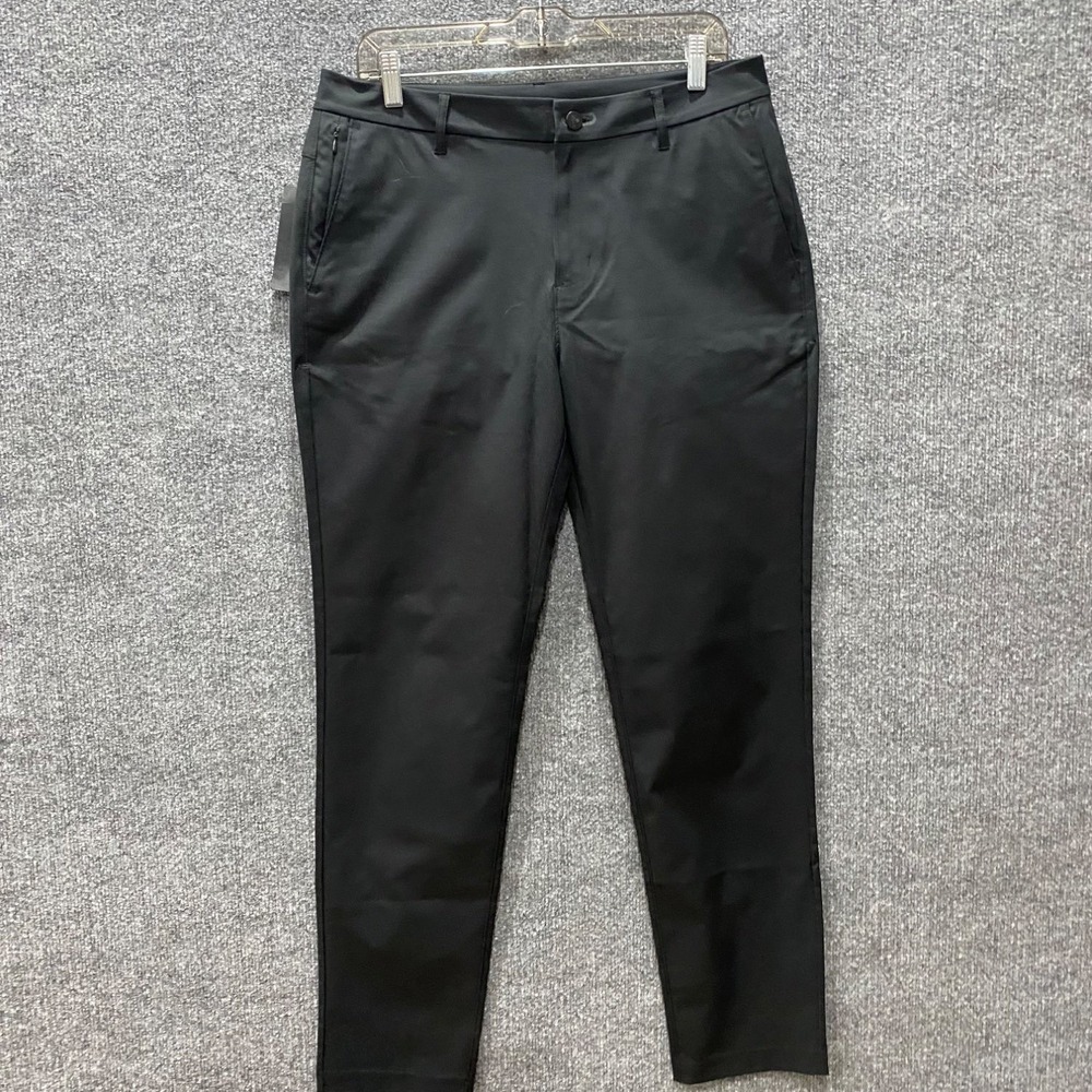 Puma Golf Dealer Pants Mens 31x32 Black Flat Front Performance Trousers NEW
